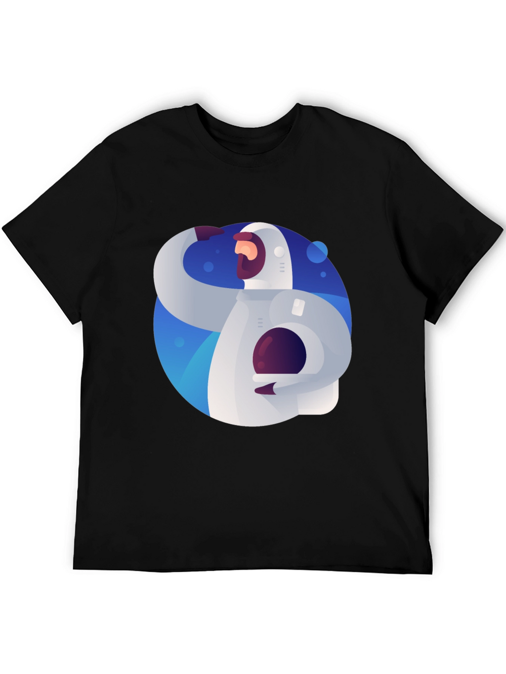 Astronaut Graphic Print Black T-Shirt