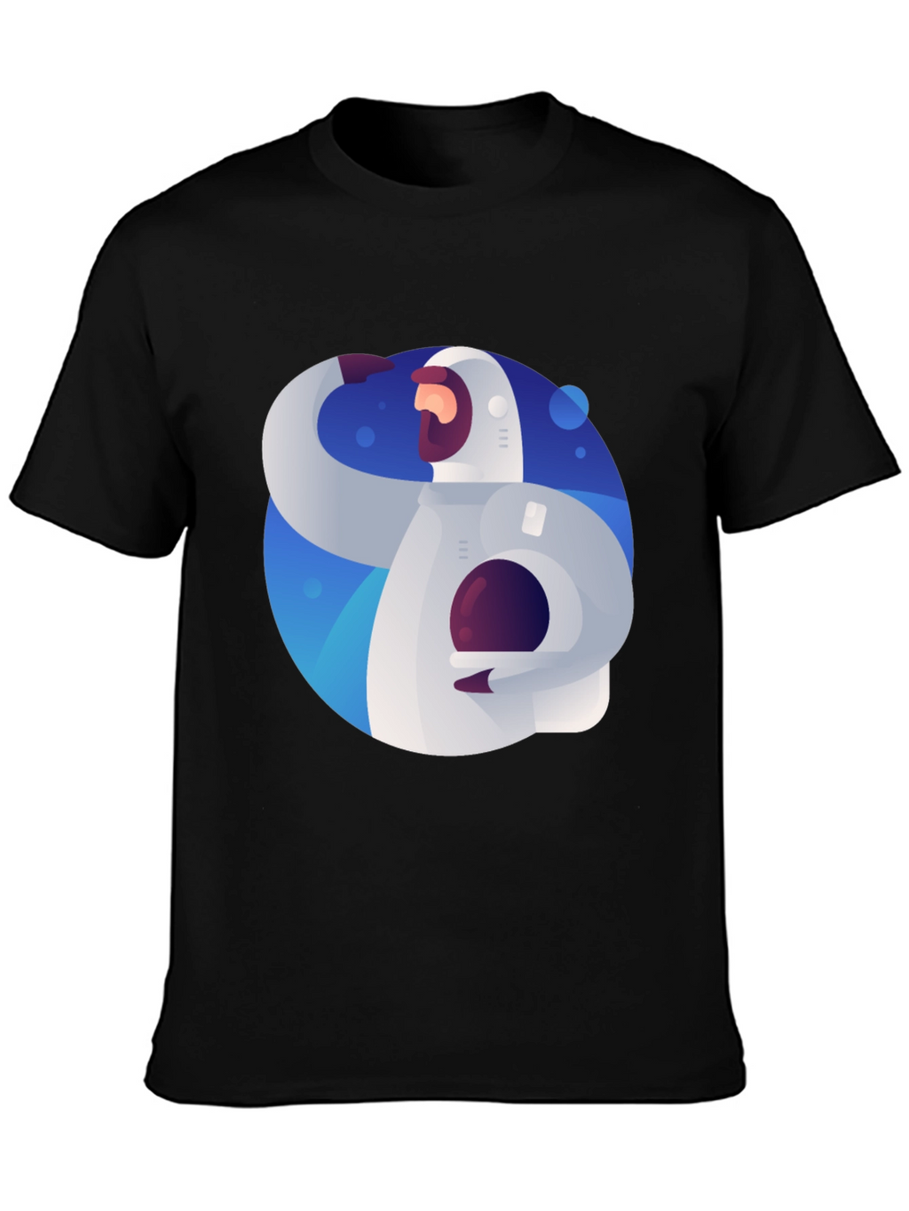 Astronaut Graphic Print Black T-Shirt