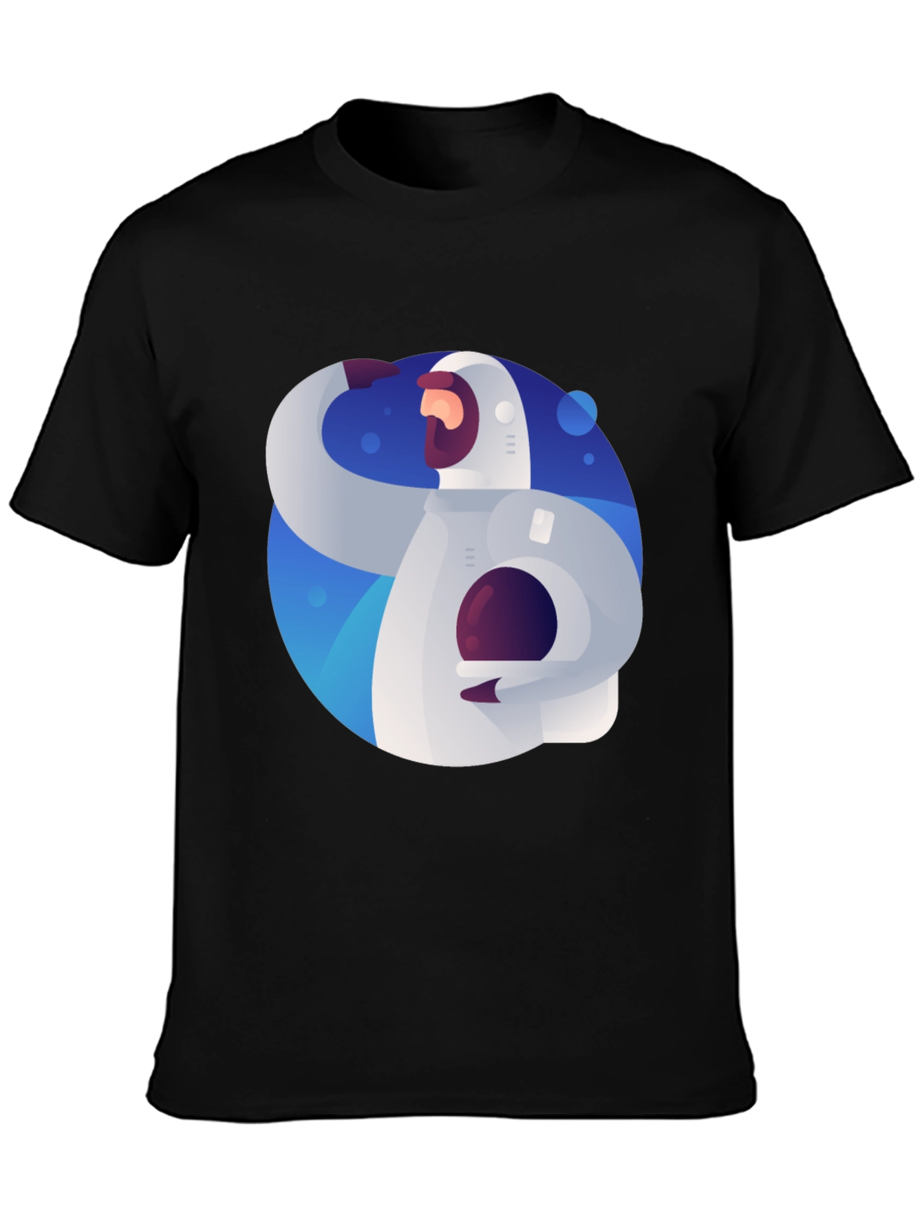 Astronaut Graphic Print Black T-Shirt