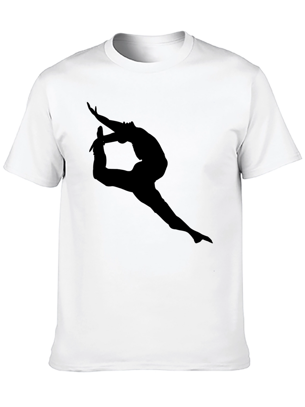 Black T-Shirt with Yoga Silhouette Design