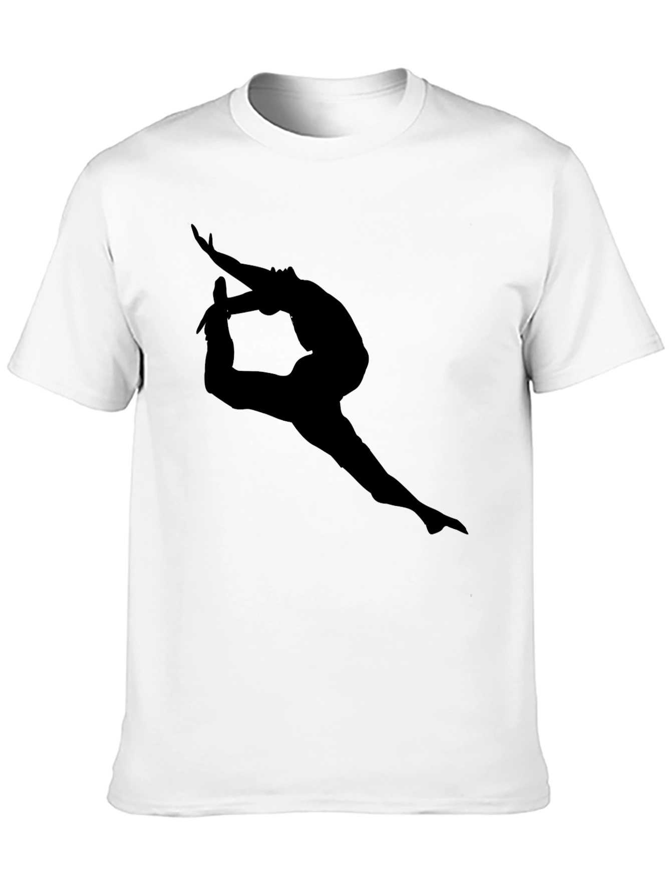 Black T-Shirt with Yoga Silhouette Design
