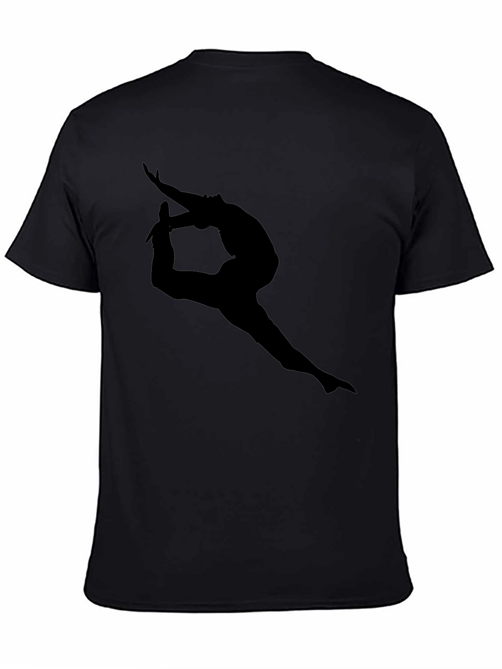 Black T-Shirt with Yoga Silhouette Design