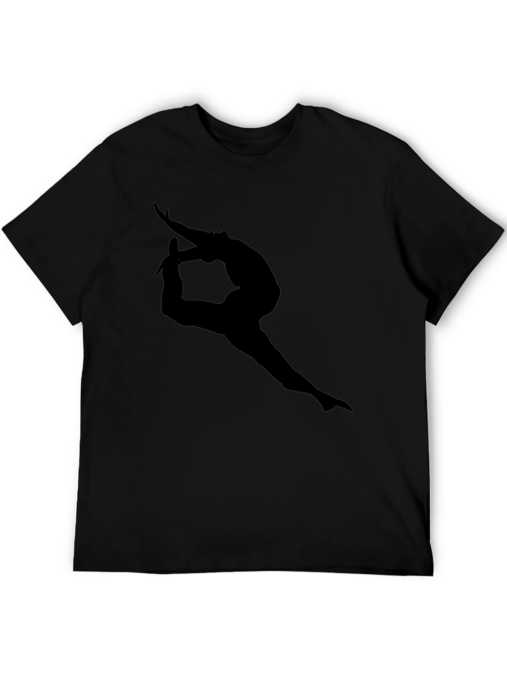Black T-Shirt with Yoga Silhouette Design