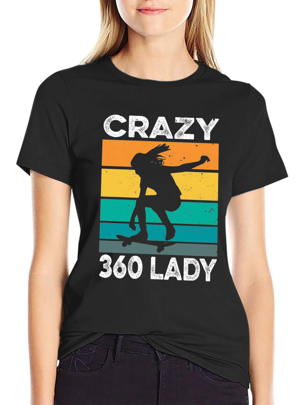 Crazy 360 Lady Retro Skater T-Shirt