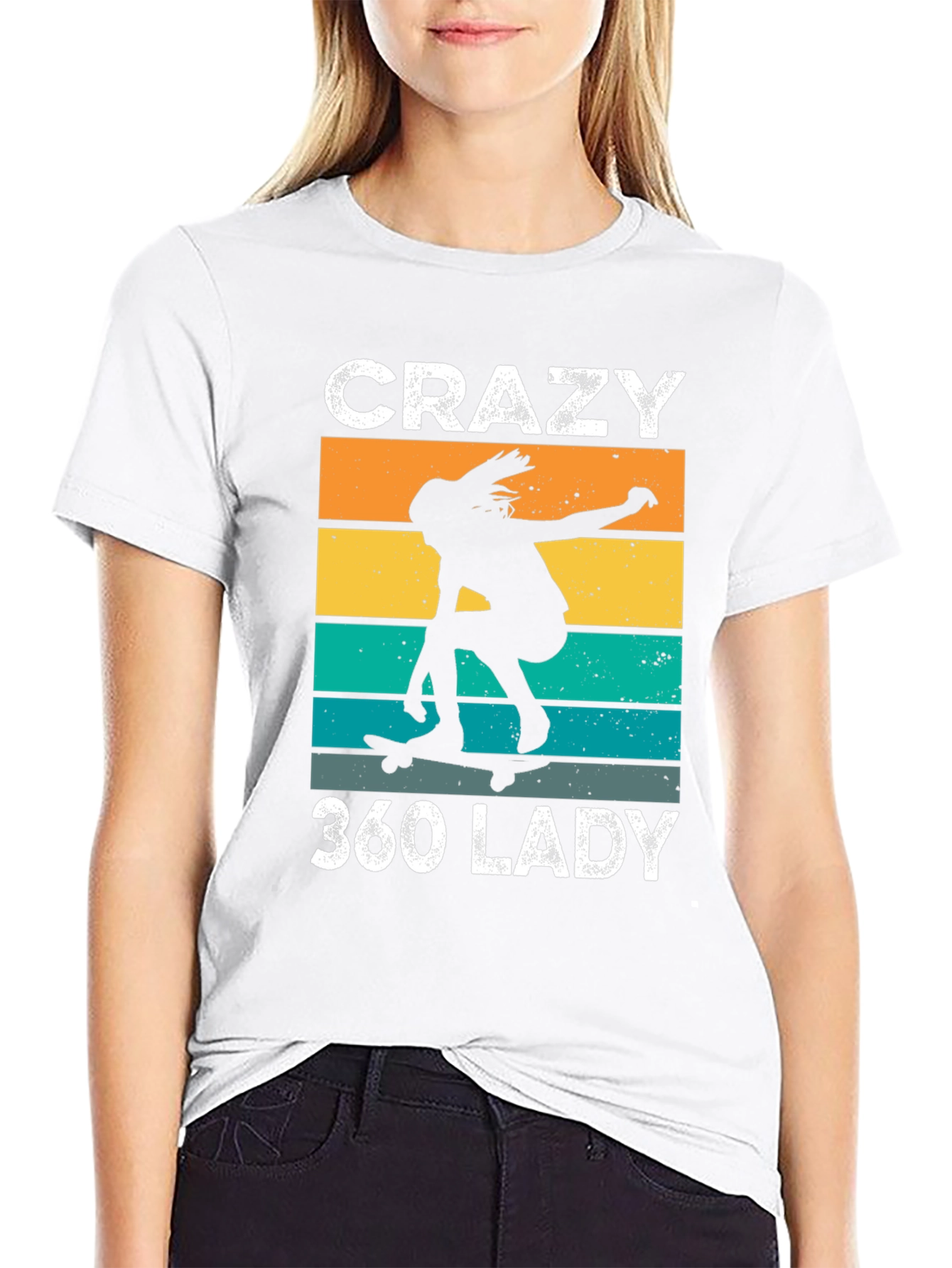 Crazy 360 Lady Retro Skater T-Shirt