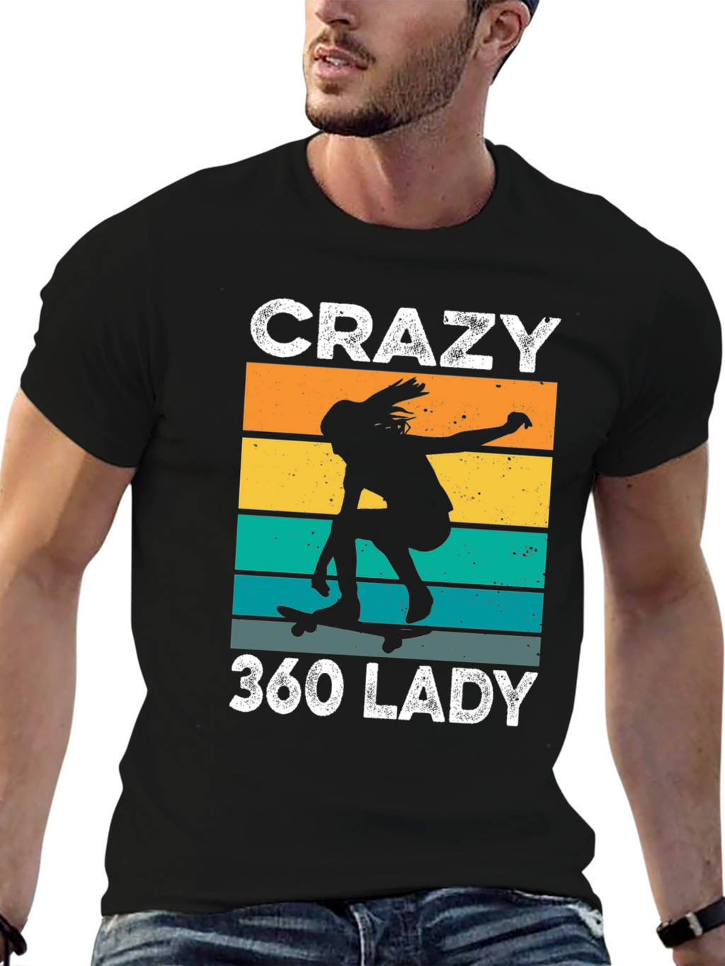 Crazy 360 Lady Retro Skater T-Shirt