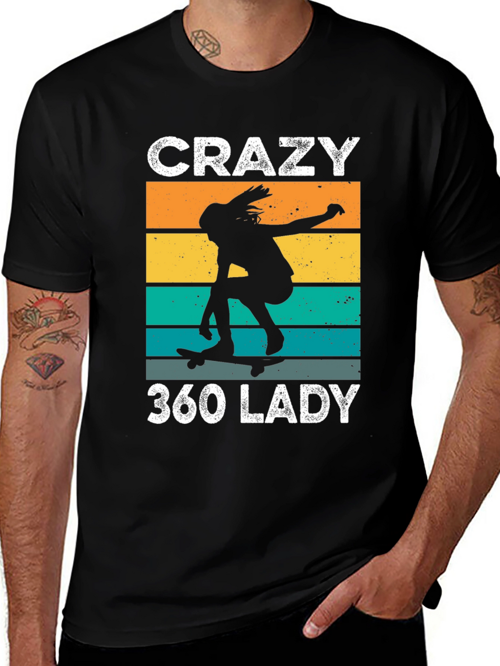 Crazy 360 Lady Retro Skater T-Shirt