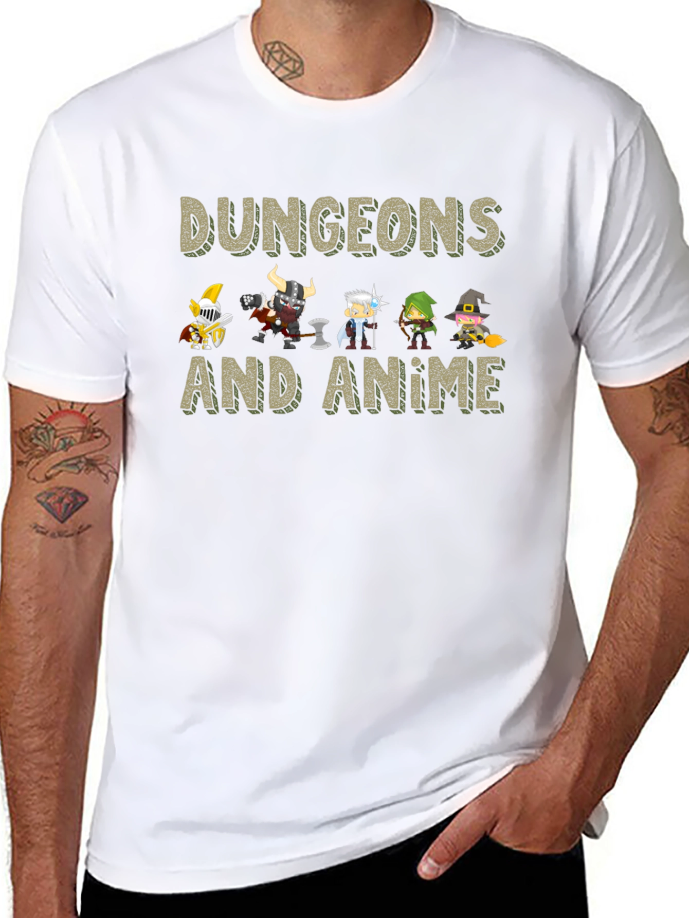 Dungeons and Anime Graphic Tee - Black Cotton Blend