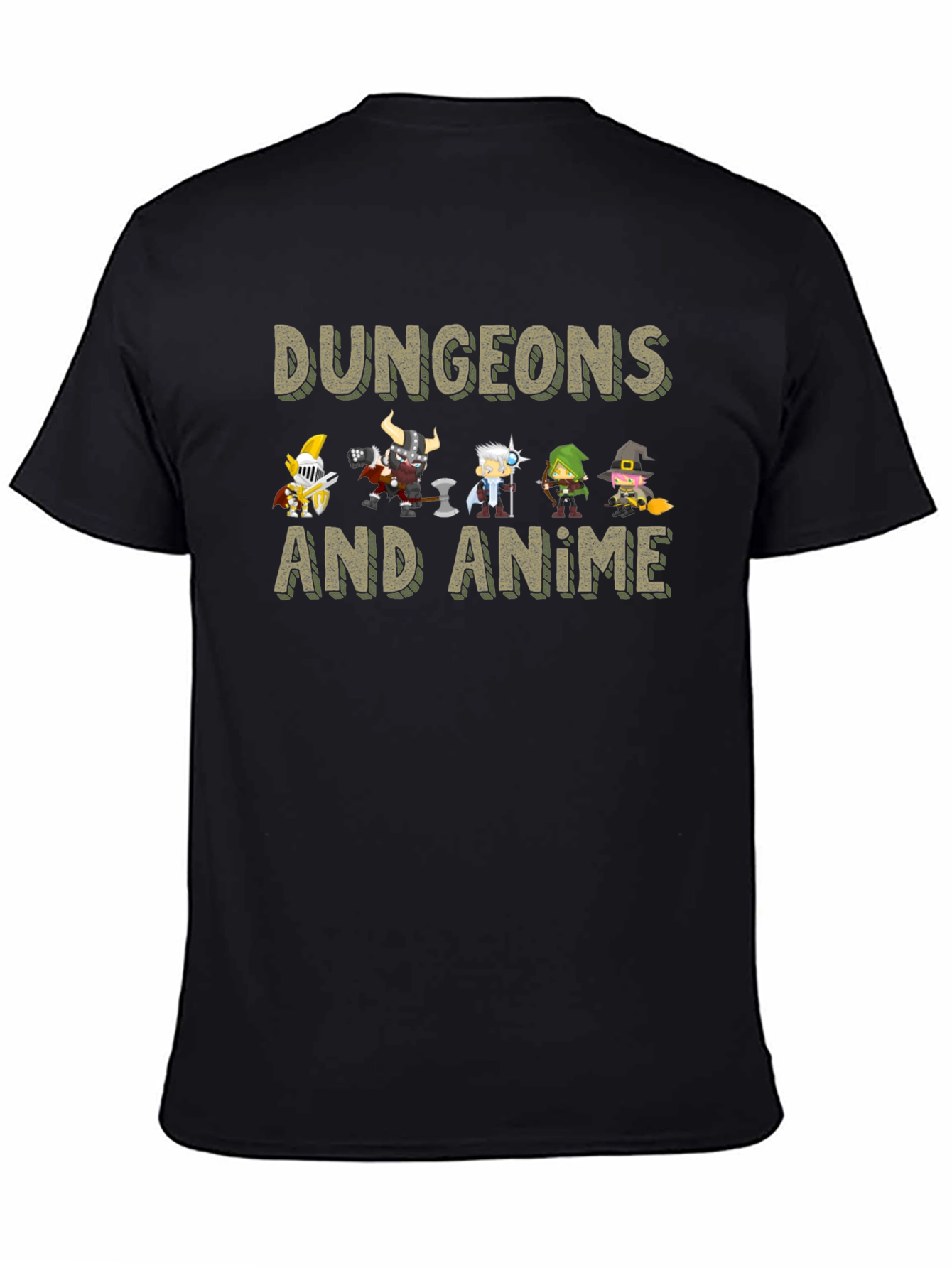 Dungeons and Anime Graphic Tee - Black Cotton Blend