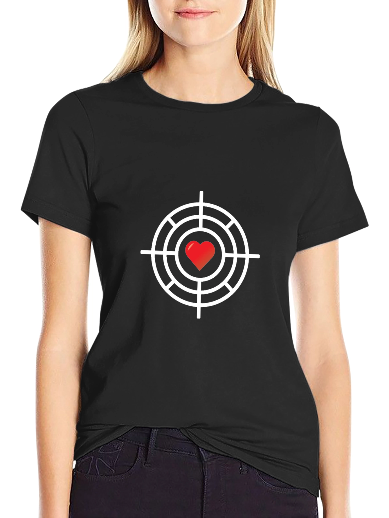 Heart Target Graphic Tee - Stylish & Trendy