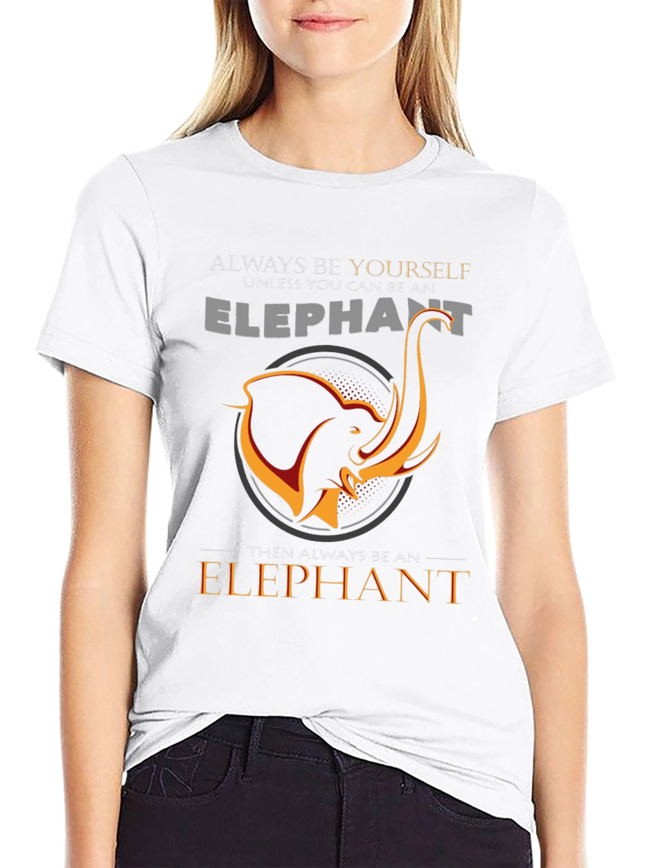 Always Be An Elephant Black Graphic Tee