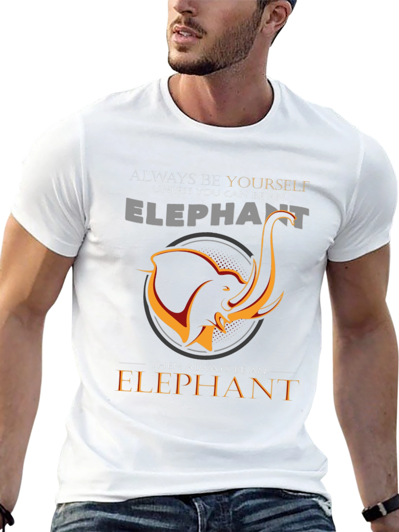 Always Be An Elephant Black Graphic Tee