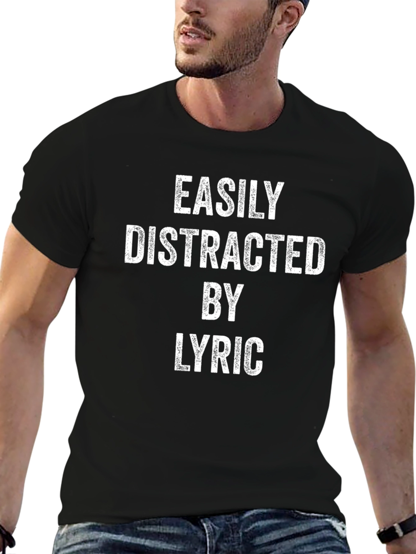 Easily Distracted By Lyric T-Shirt Funny Music Lover Tee