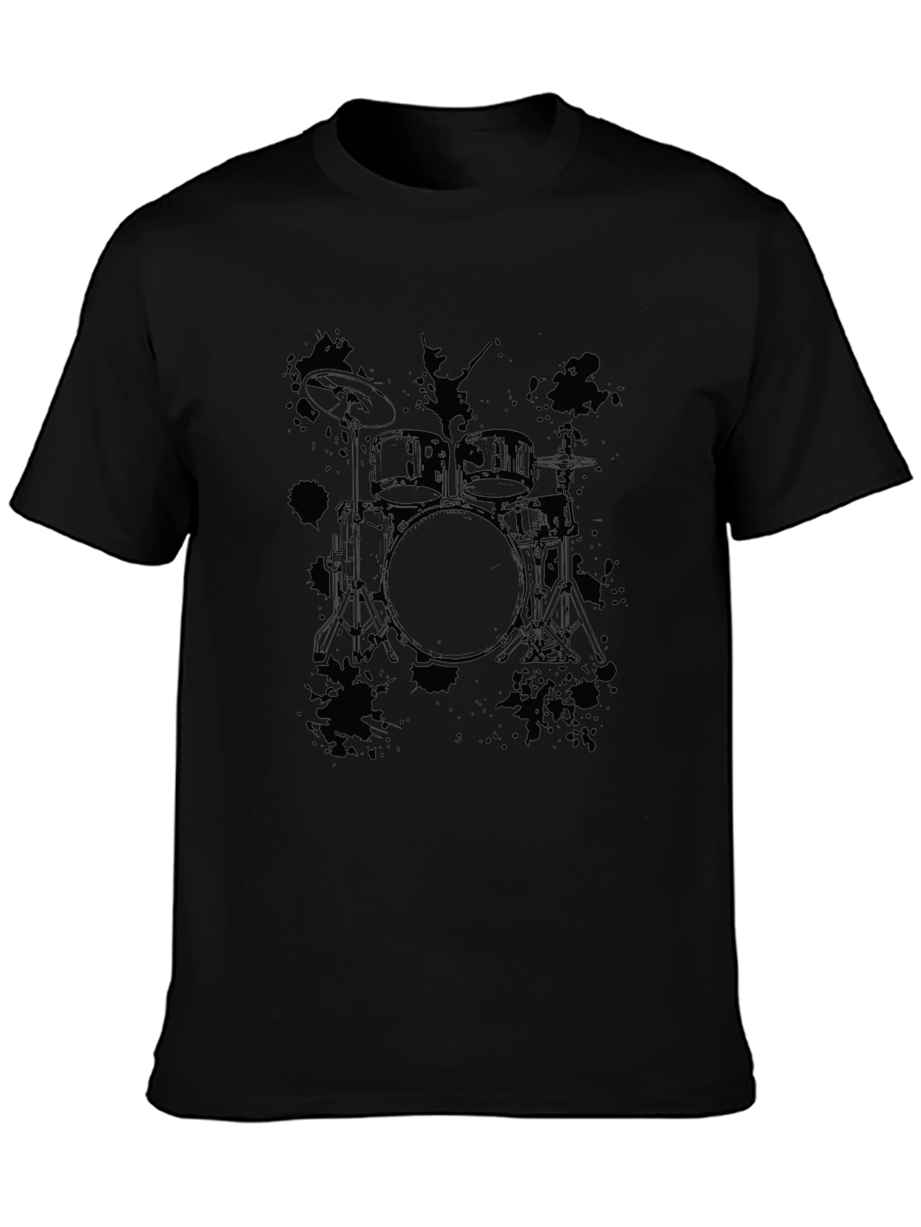 Drum Kit Graphic Tee - Mens Black T-Shirt