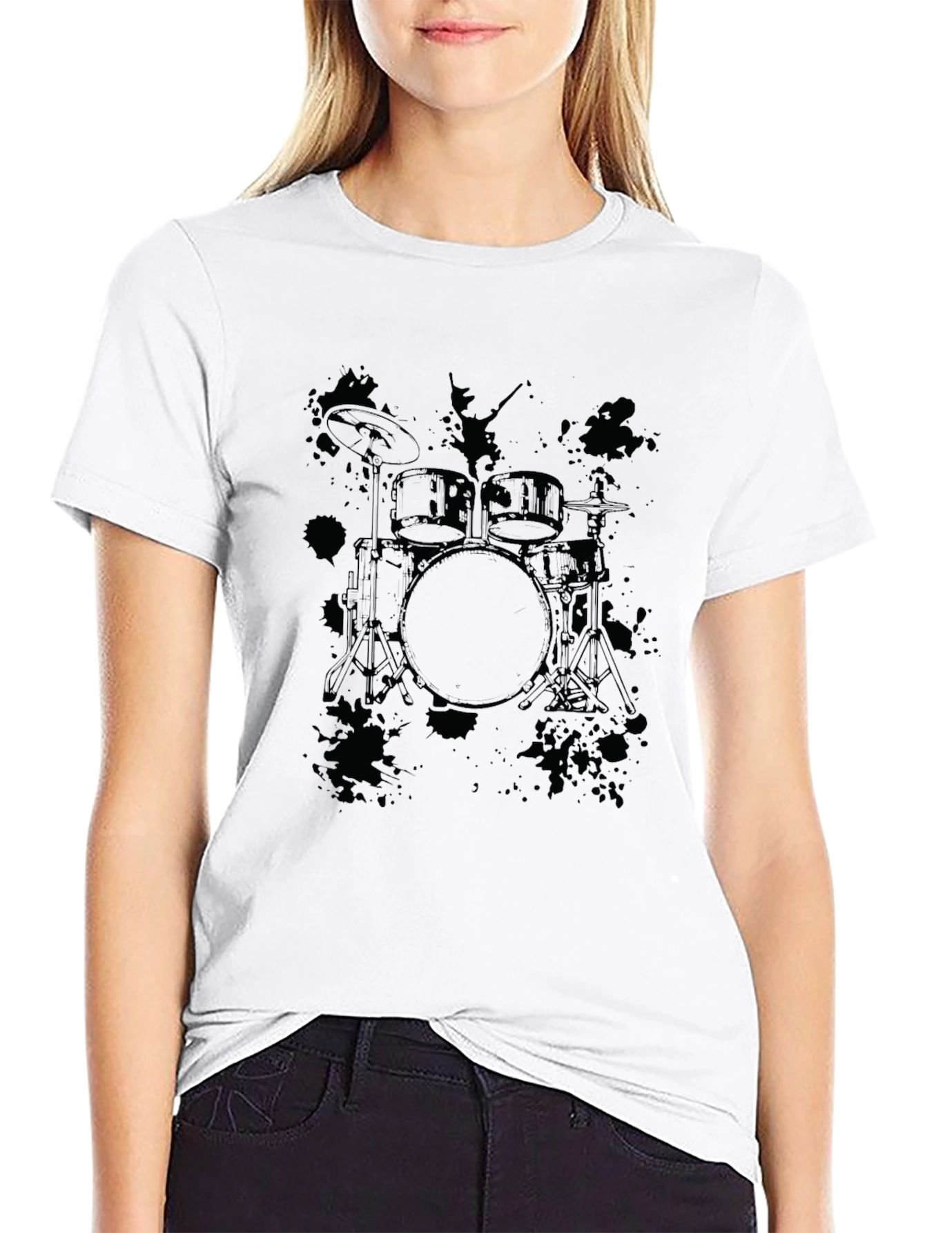 Drum Kit Graphic Tee - Mens Black T-Shirt