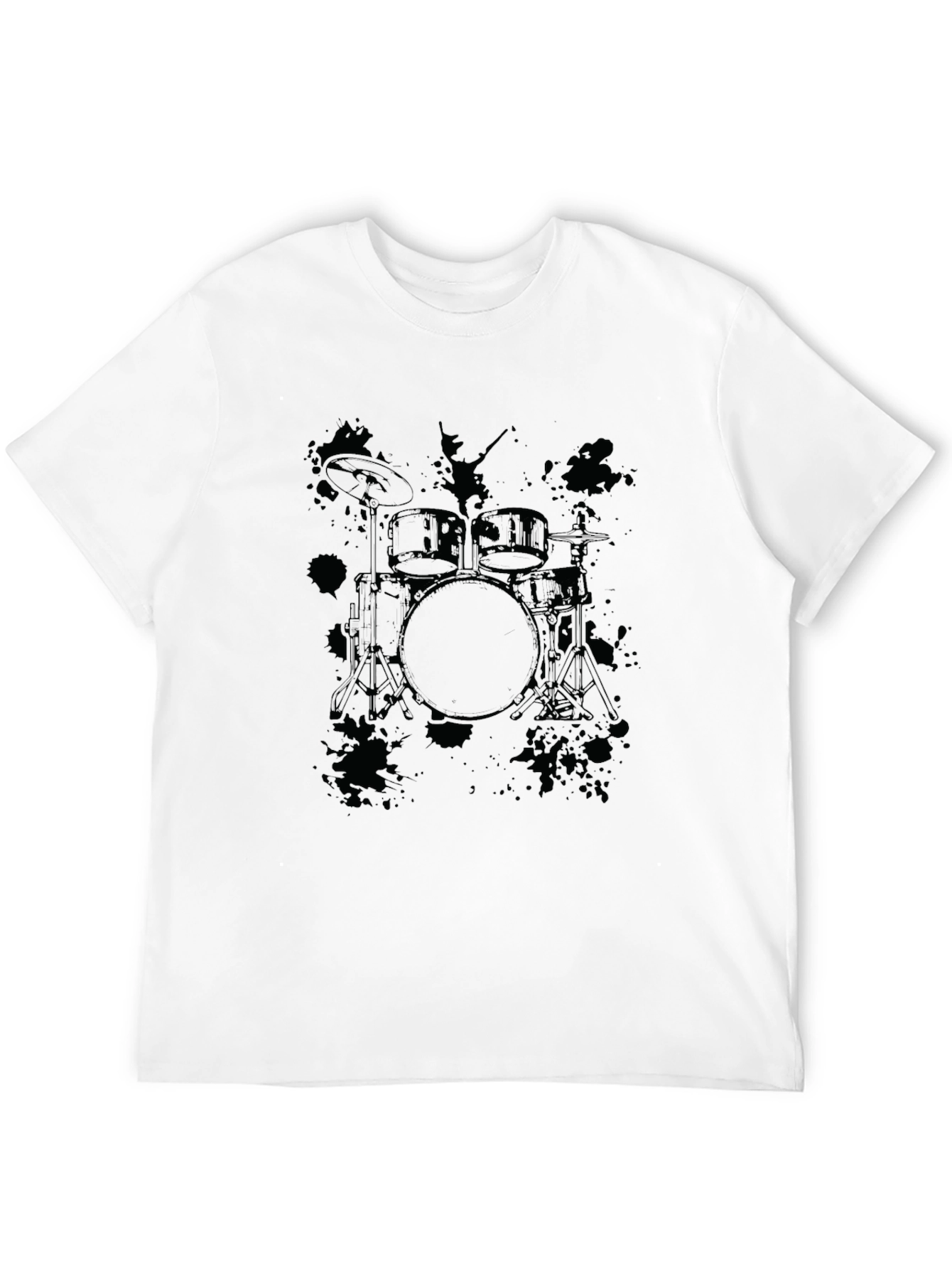Drum Kit Graphic Tee - Mens Black T-Shirt