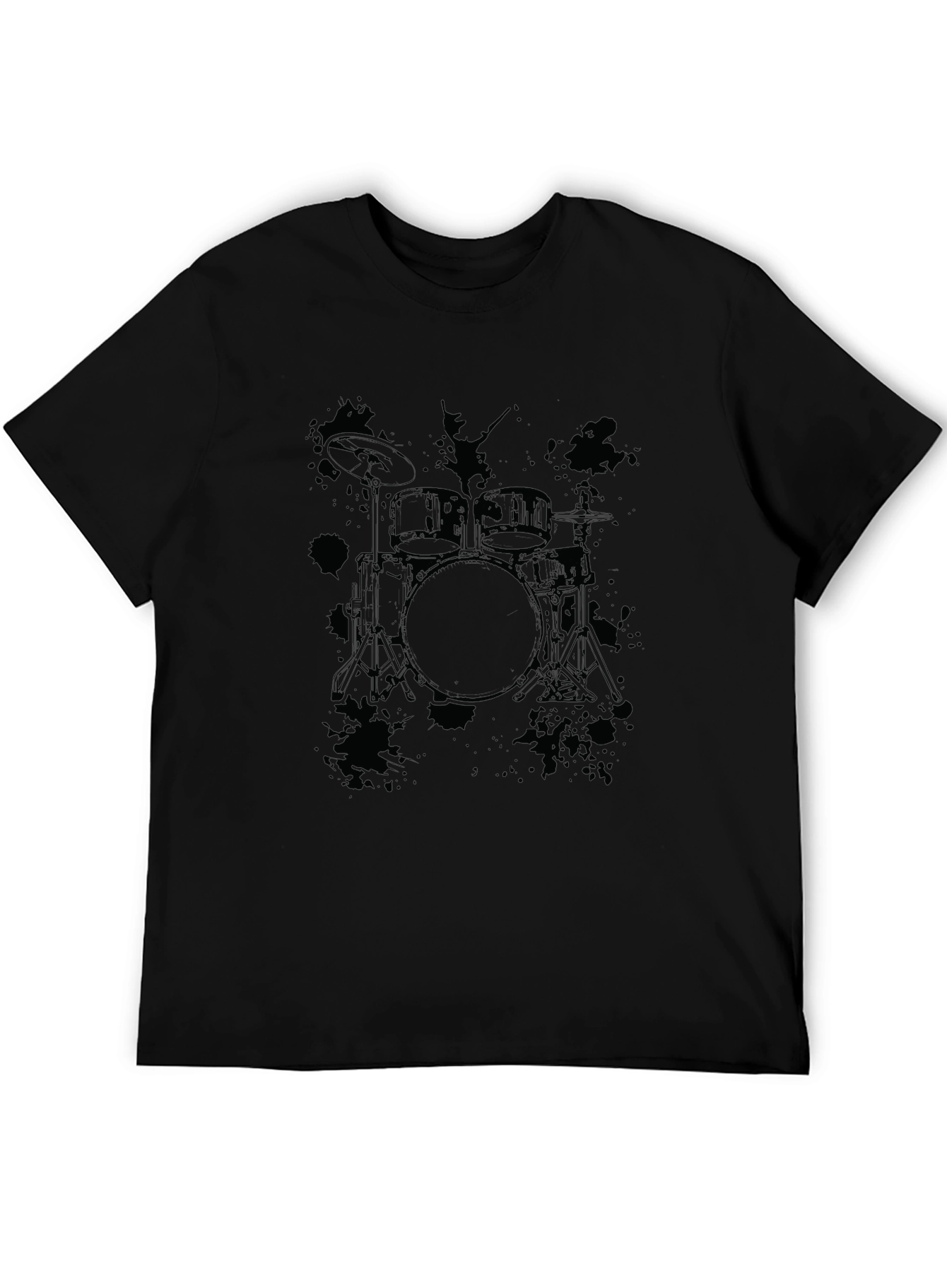 Drum Kit Graphic Tee - Mens Black T-Shirt