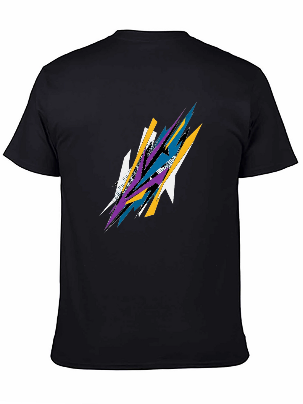 Abstract Graphic Print Black Tee