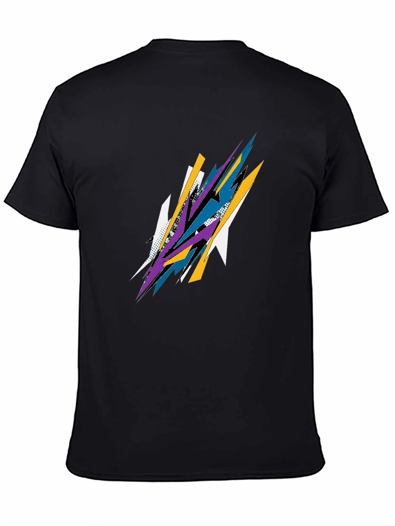Abstract Graphic Print Black Tee