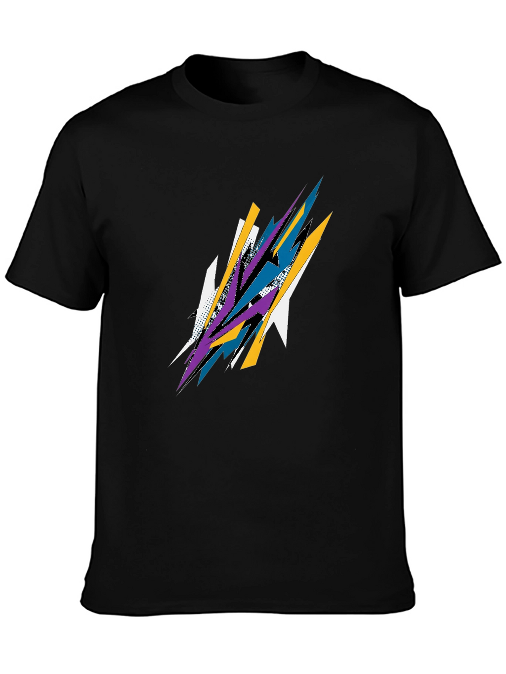 Abstract Graphic Print Black Tee