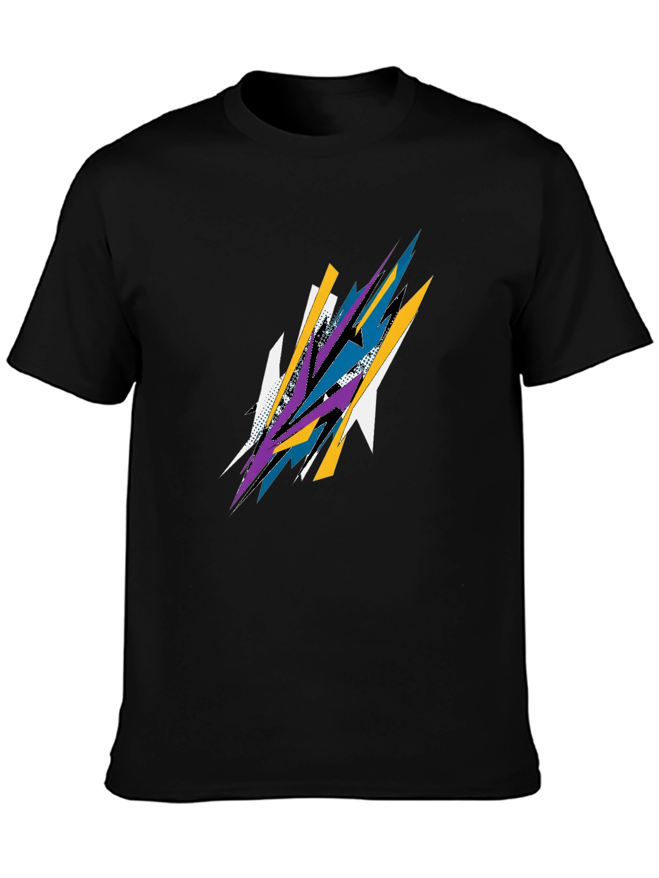 Abstract Graphic Print Black Tee