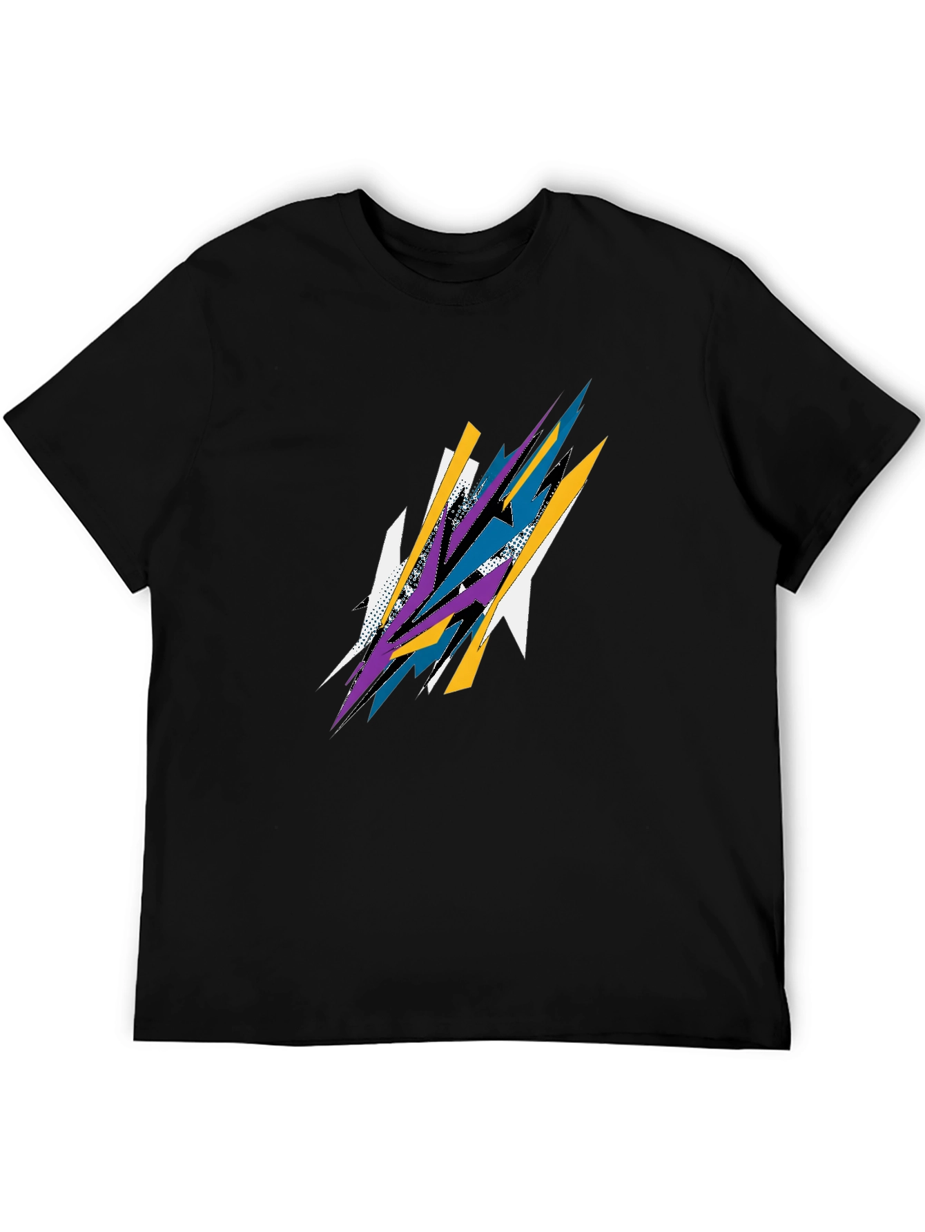 Abstract Graphic Print Black Tee
