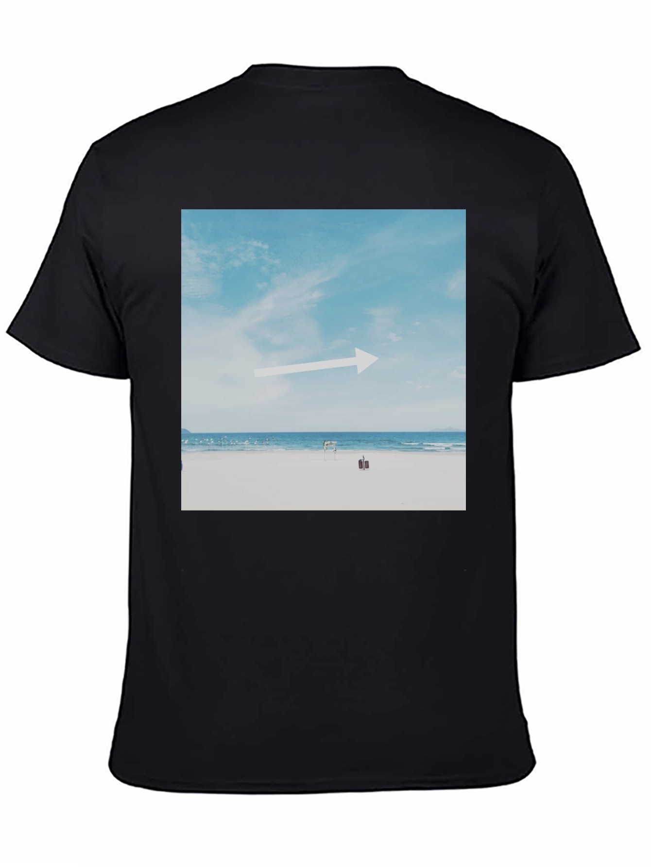 Beach Arrow Graphic Black T-Shirt
