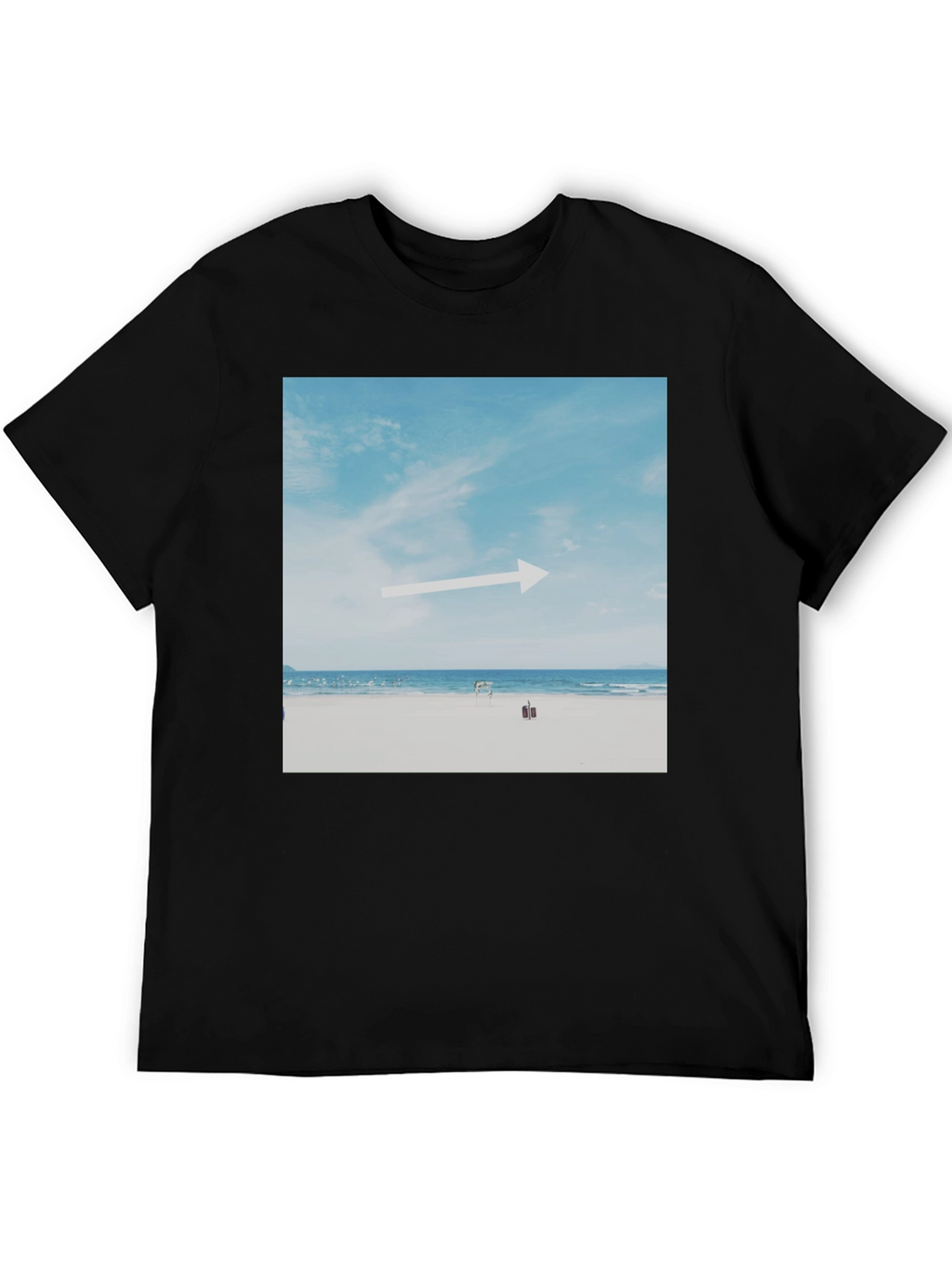 Beach Arrow Graphic Black T-Shirt
