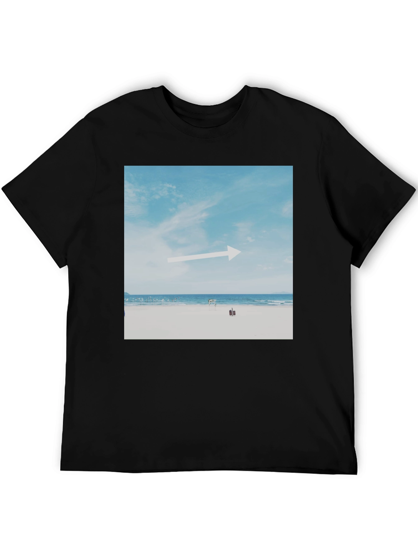 Beach Arrow Graphic Black T-Shirt