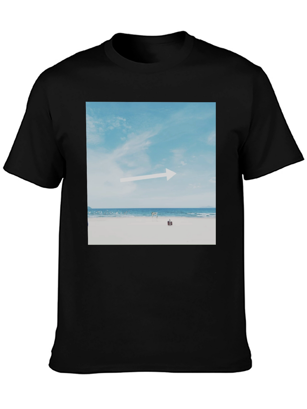 Beach Arrow Graphic Black T-Shirt
