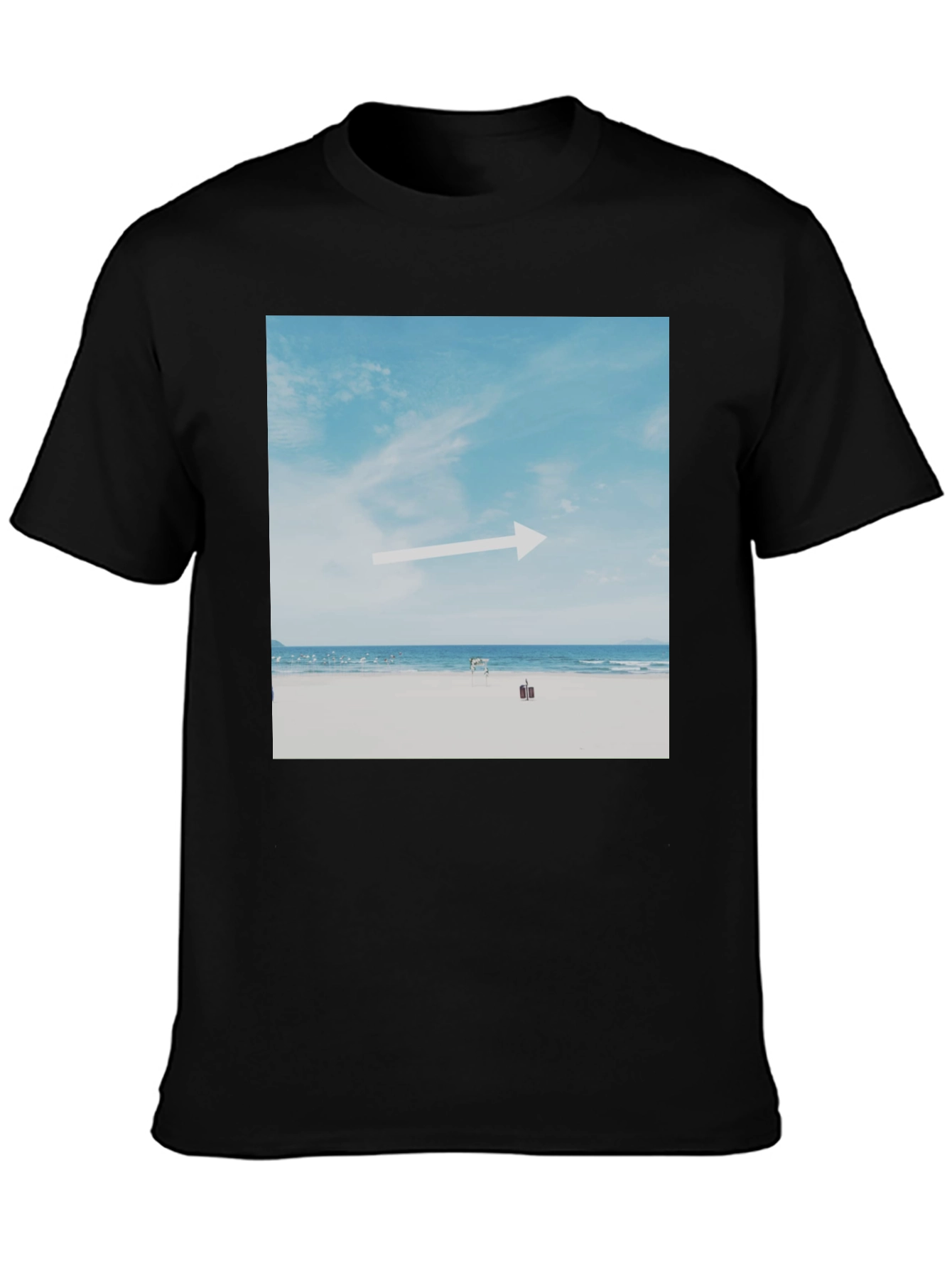 Beach Arrow Graphic Black T-Shirt