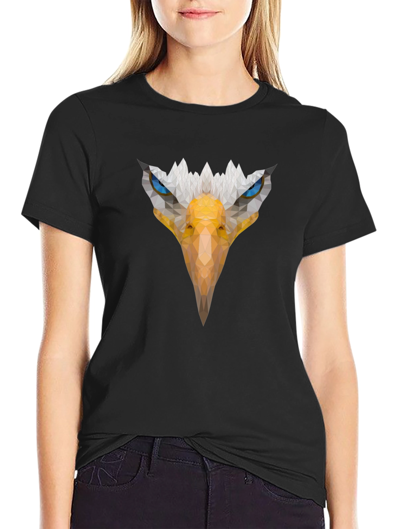 Eagle Graphic Print Mens Black T-Shirt