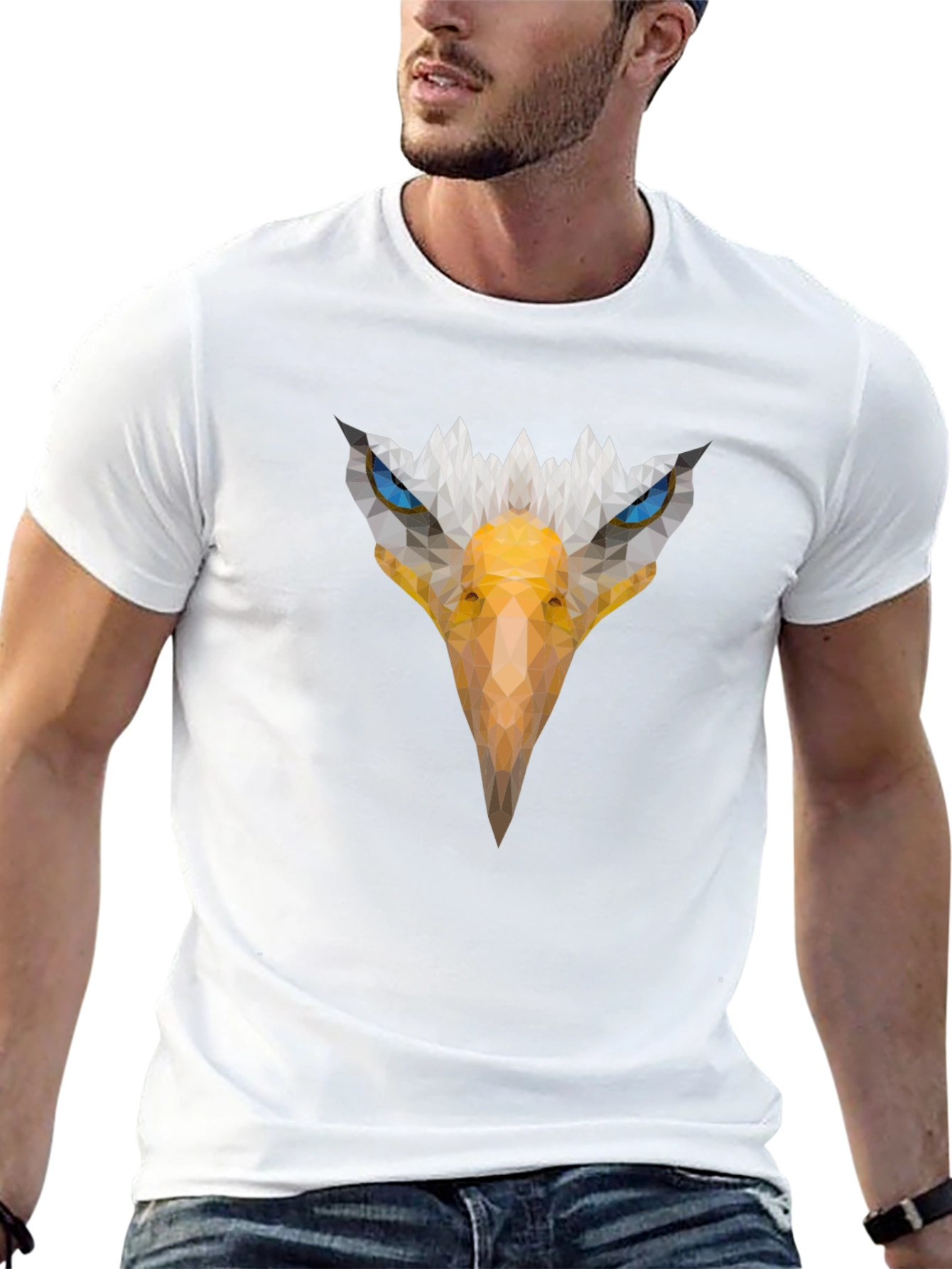 Eagle Graphic Print Mens Black T-Shirt