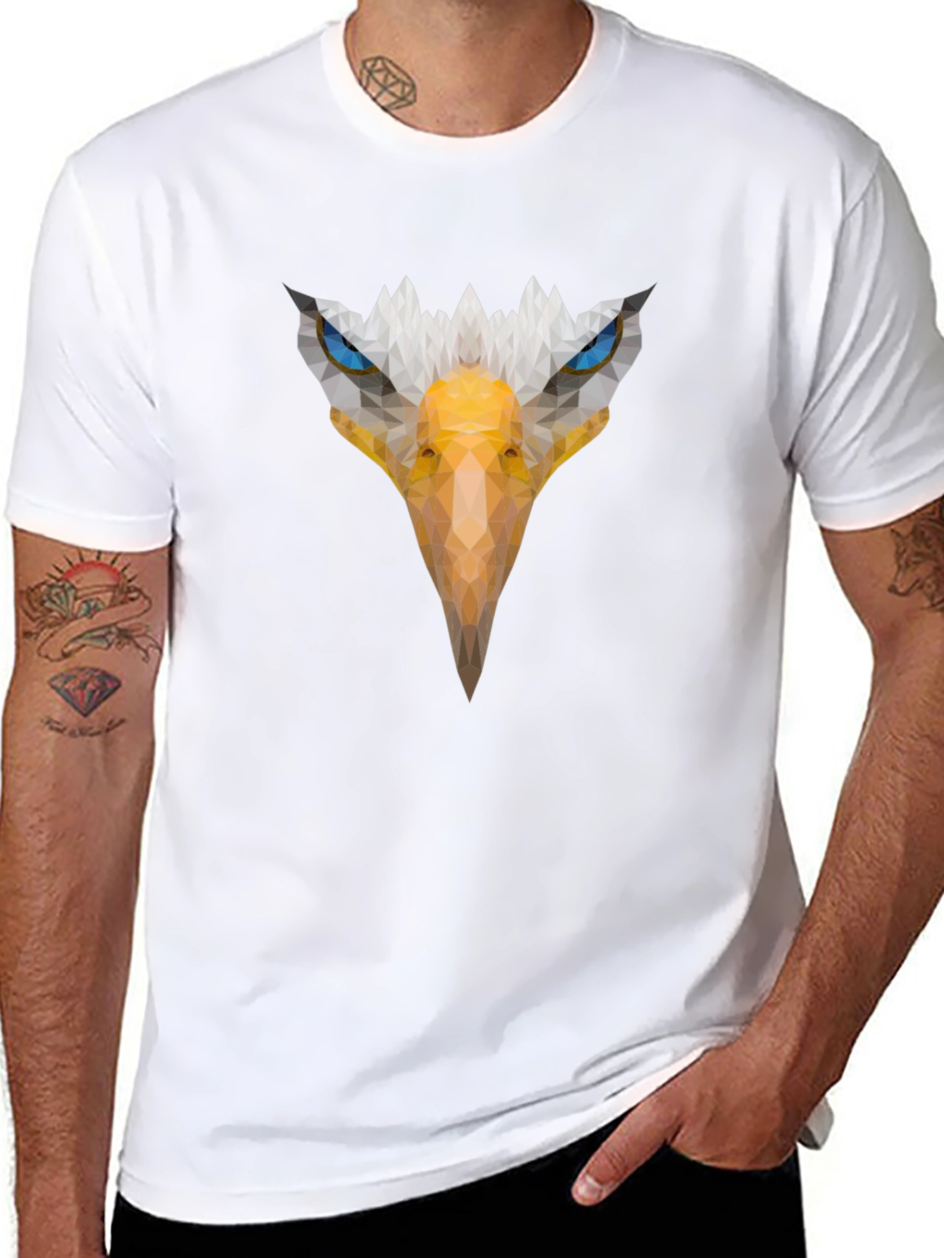 Eagle Graphic Print Mens Black T-Shirt
