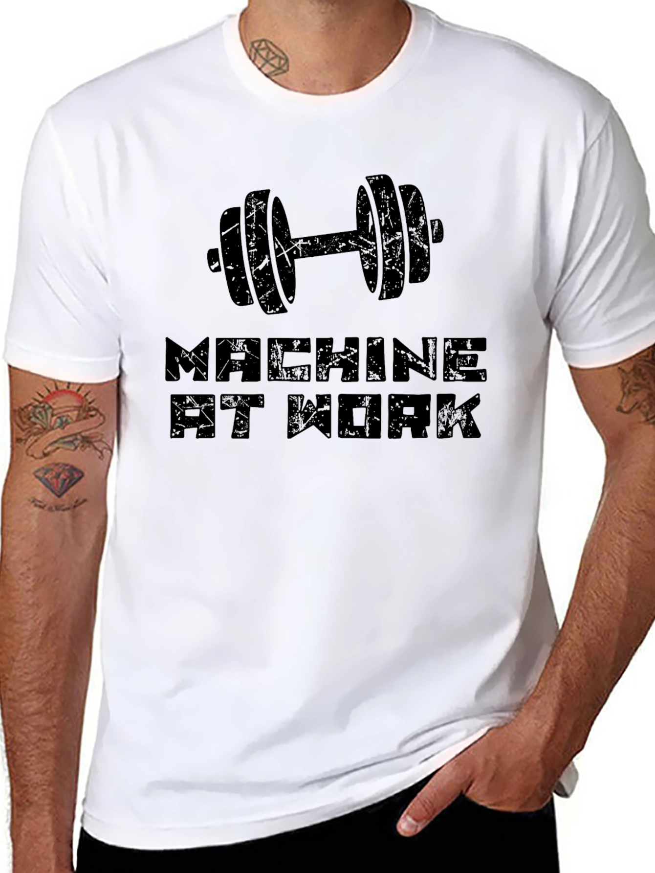 Machine At Work Black Graphic Tee
