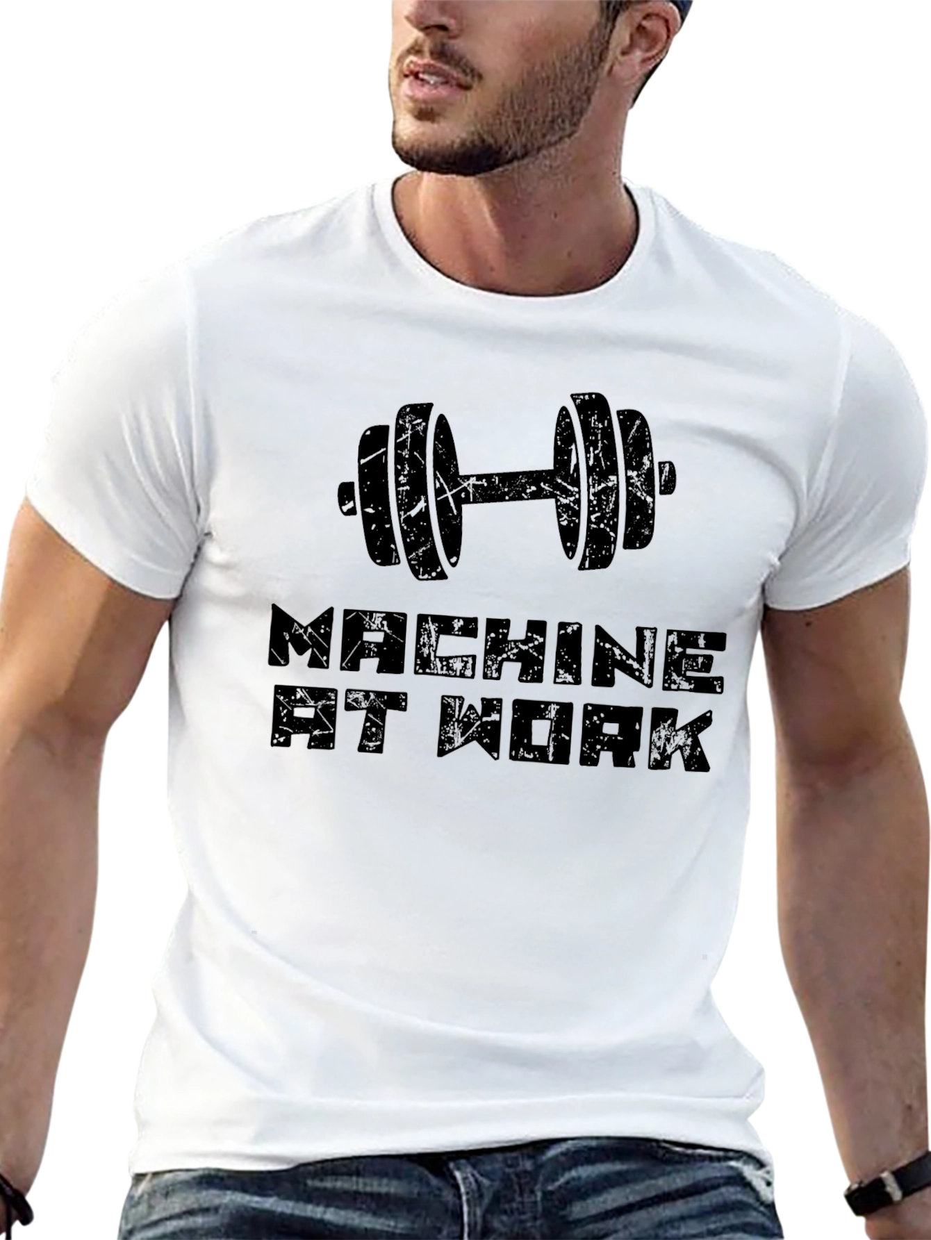 Machine At Work Black Graphic Tee