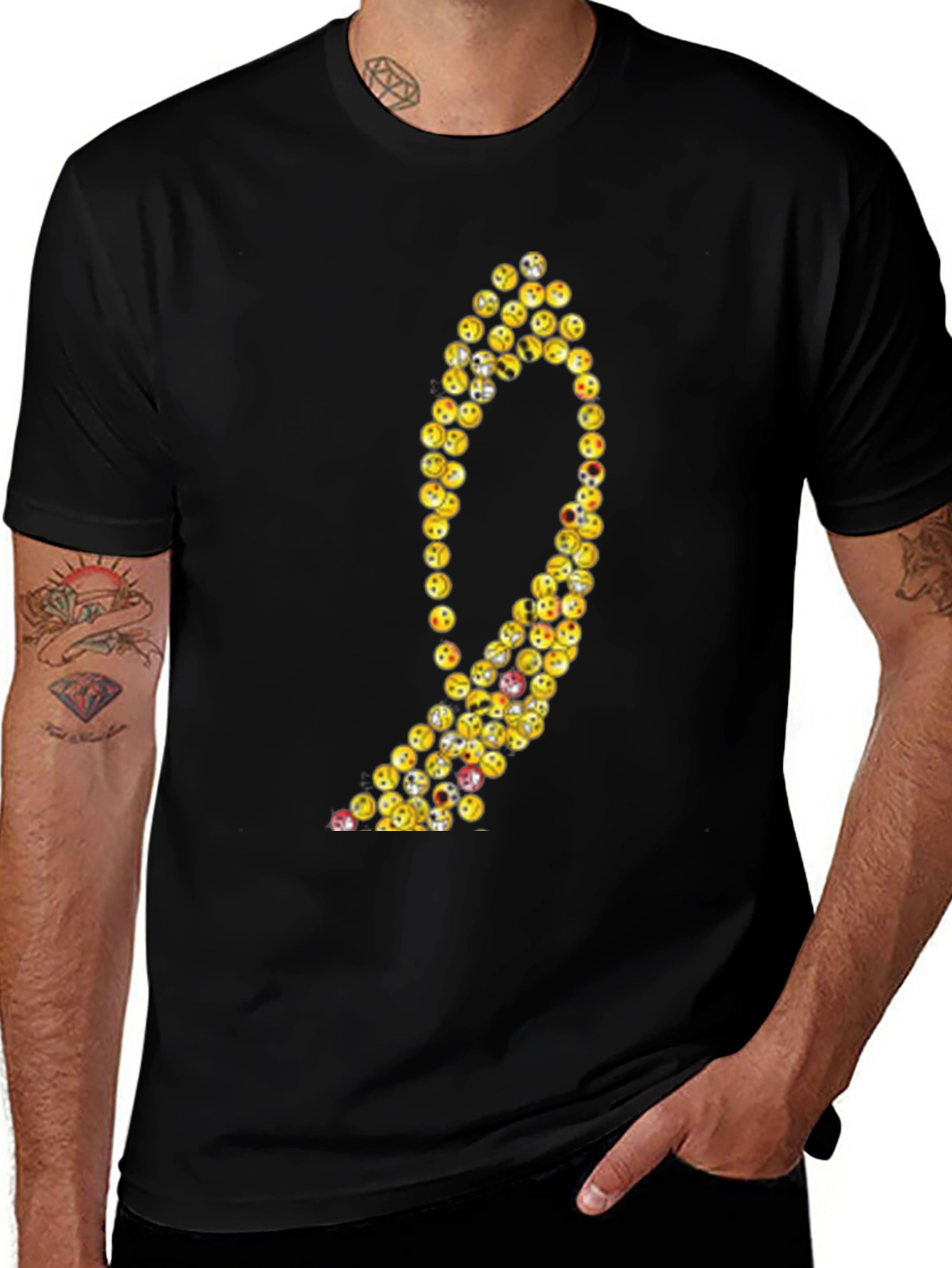 Emoji Number Nine Graphic Tee - Black