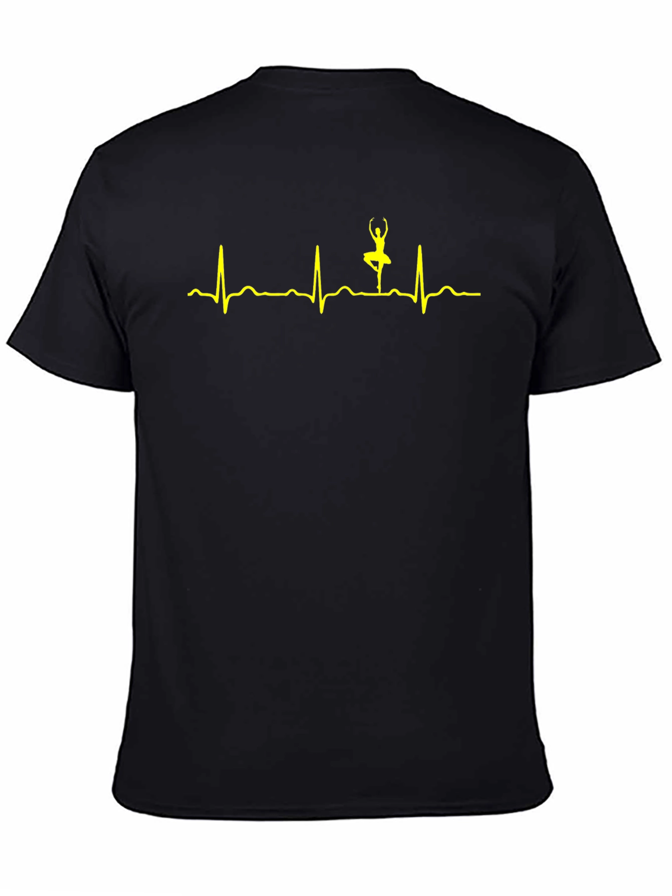Ballerina Heartbeat Graphic Tee - Black Cotton Shirt