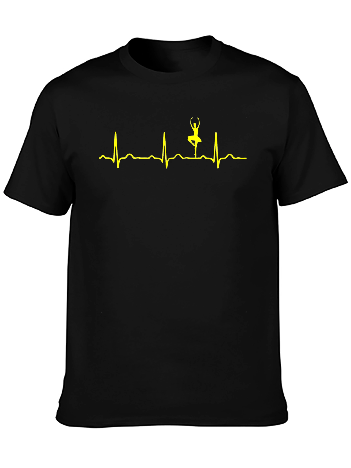 Ballerina Heartbeat Graphic Tee - Black Cotton Shirt