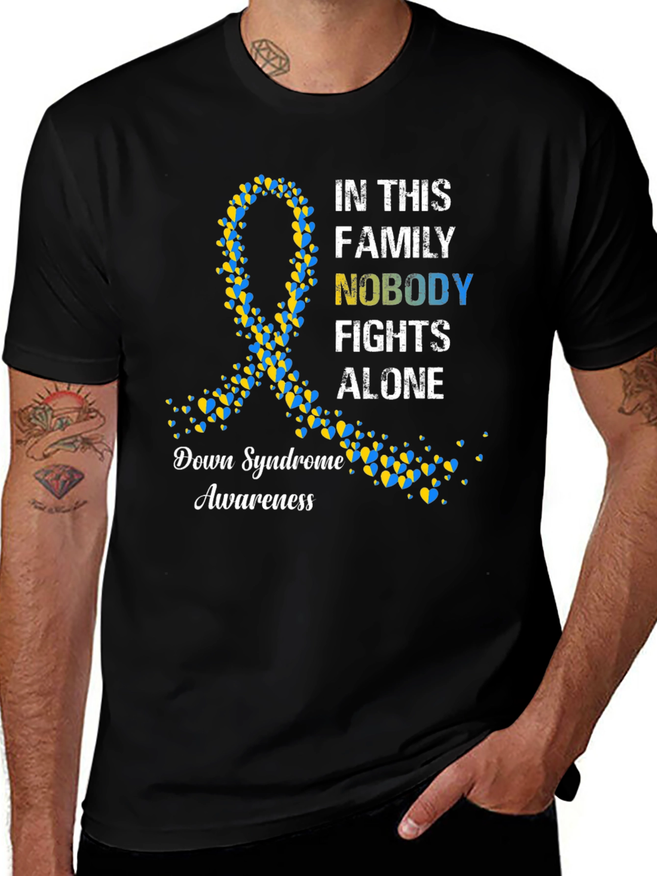 Down Syndrome Awareness T-Shirt - Nobody Fights Alone