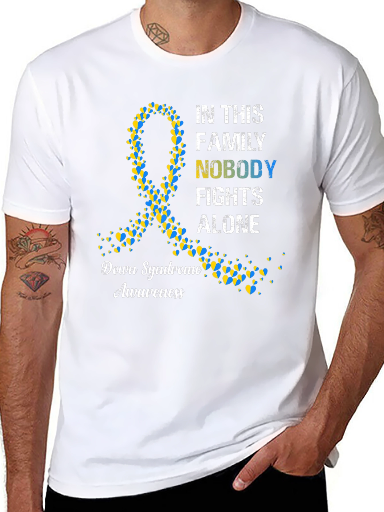 Down Syndrome Awareness T-Shirt - Nobody Fights Alone