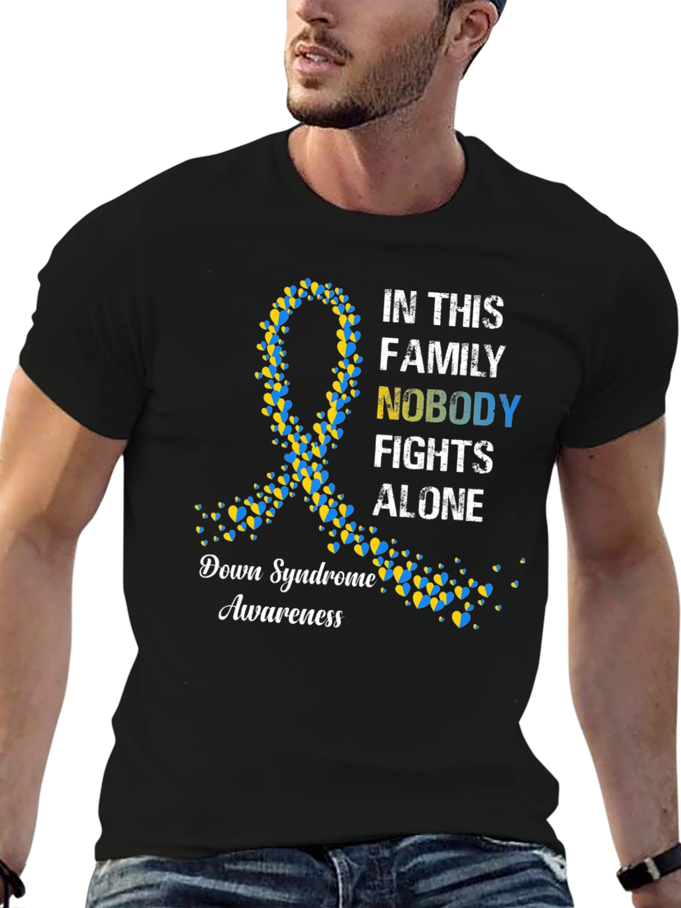 Down Syndrome Awareness T-Shirt - Nobody Fights Alone
