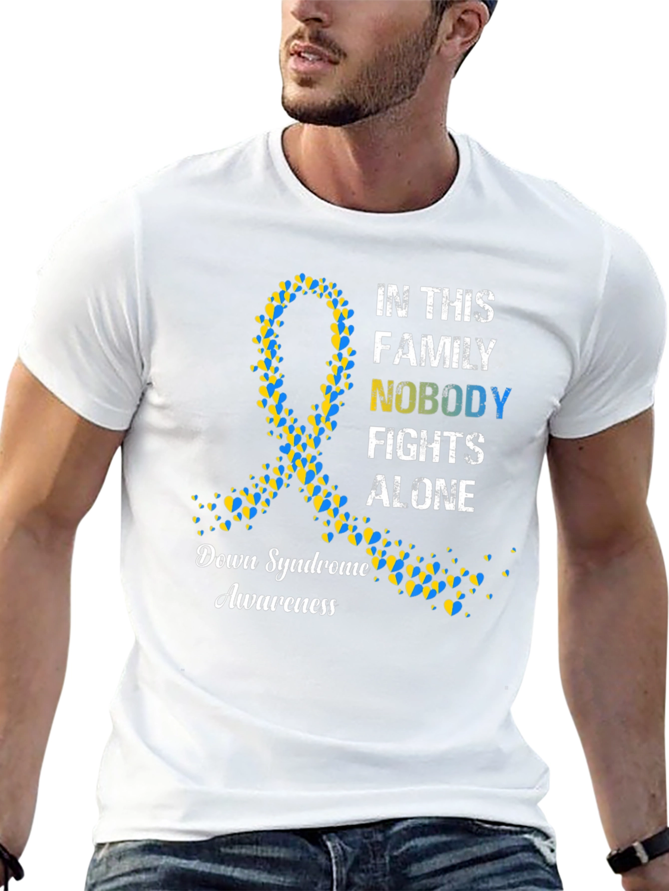 Down Syndrome Awareness T-Shirt - Nobody Fights Alone