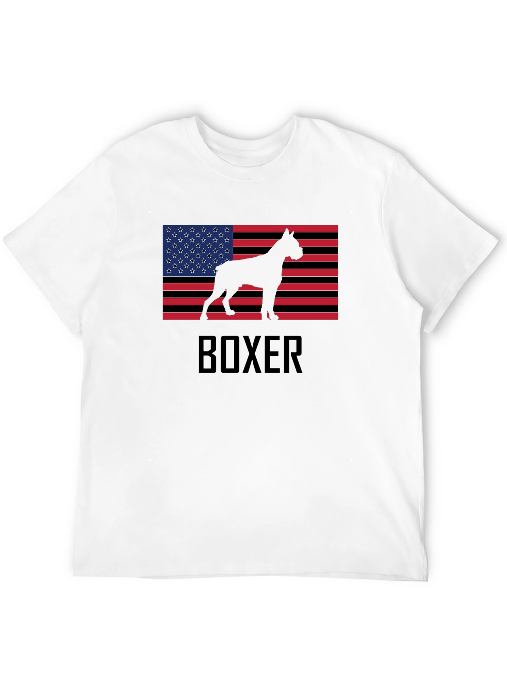 Boxer Dog USA Flag T-Shirt