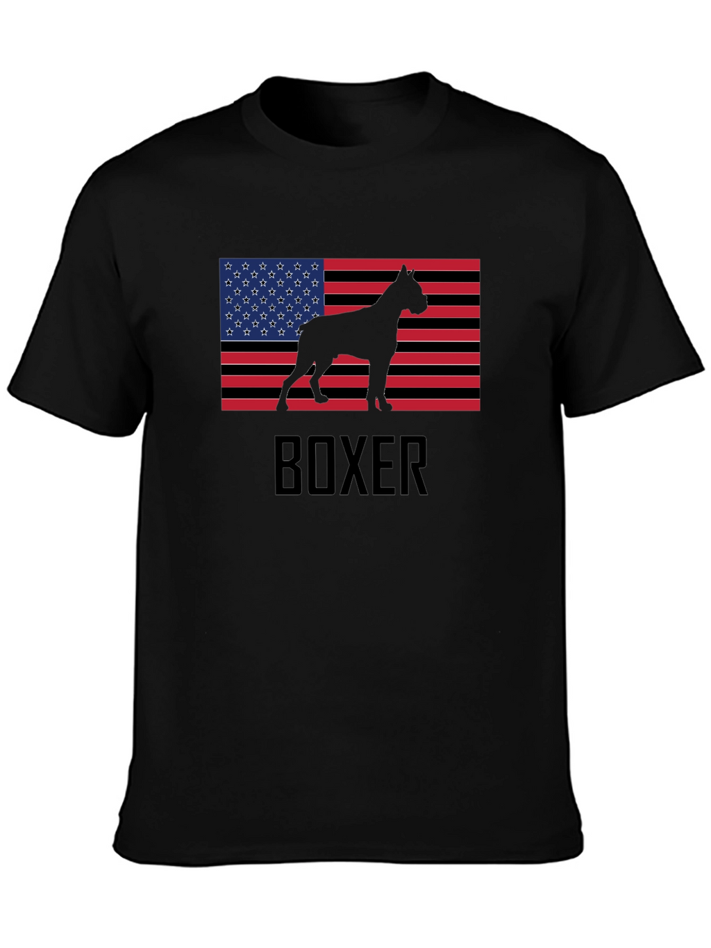 Boxer Dog USA Flag T-Shirt