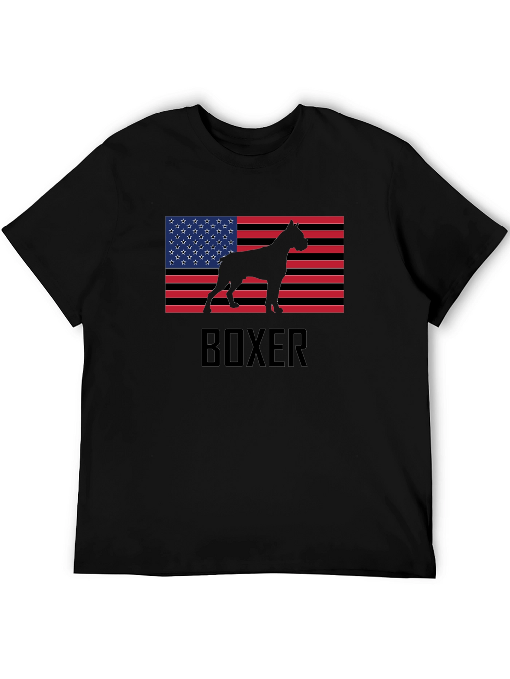 Boxer Dog USA Flag T-Shirt