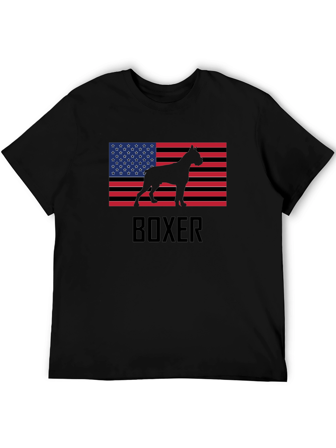 Boxer Dog USA Flag T-Shirt