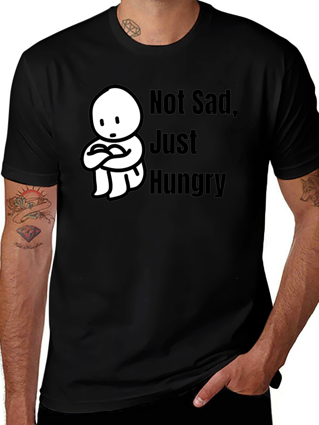 Not Sad Just Hungry Black T-Shirt