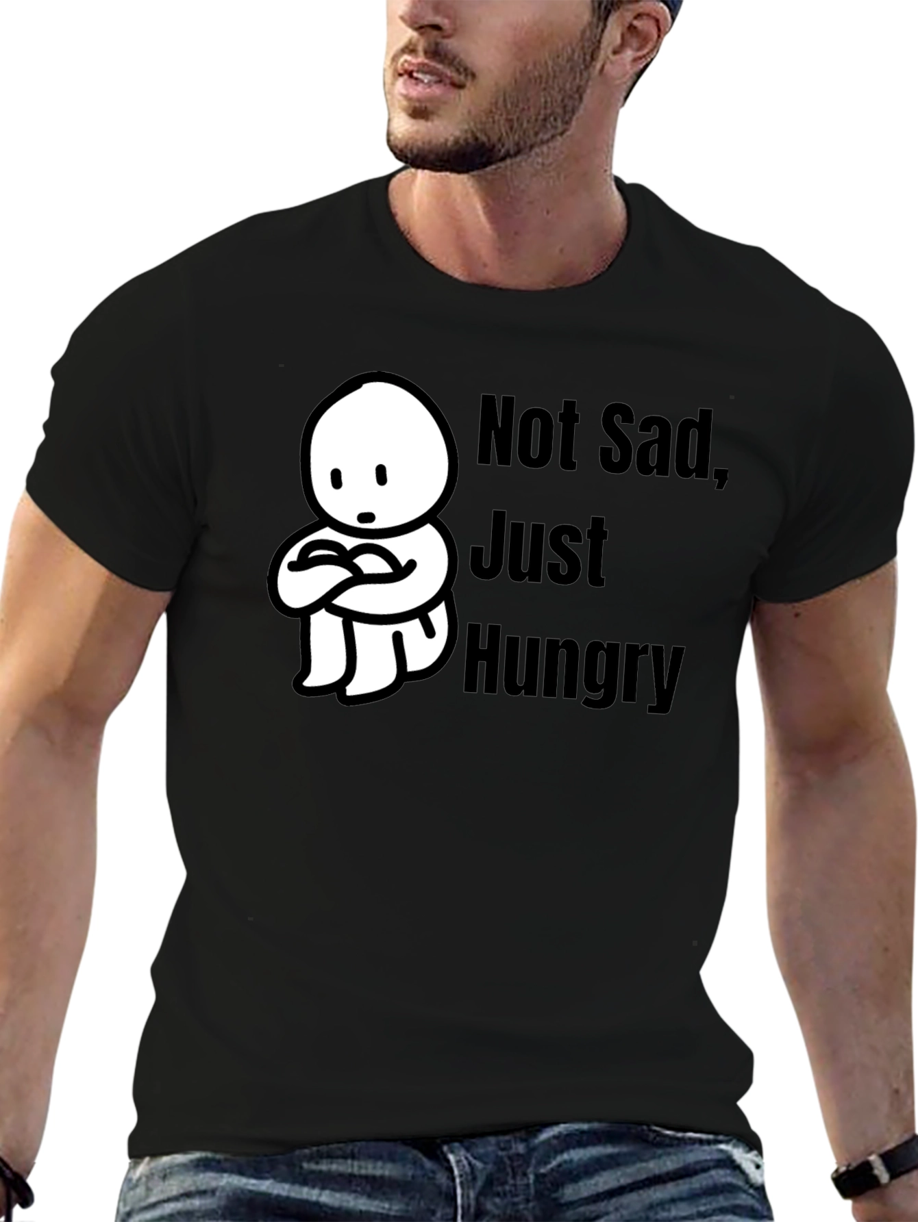 Not Sad Just Hungry Black T-Shirt