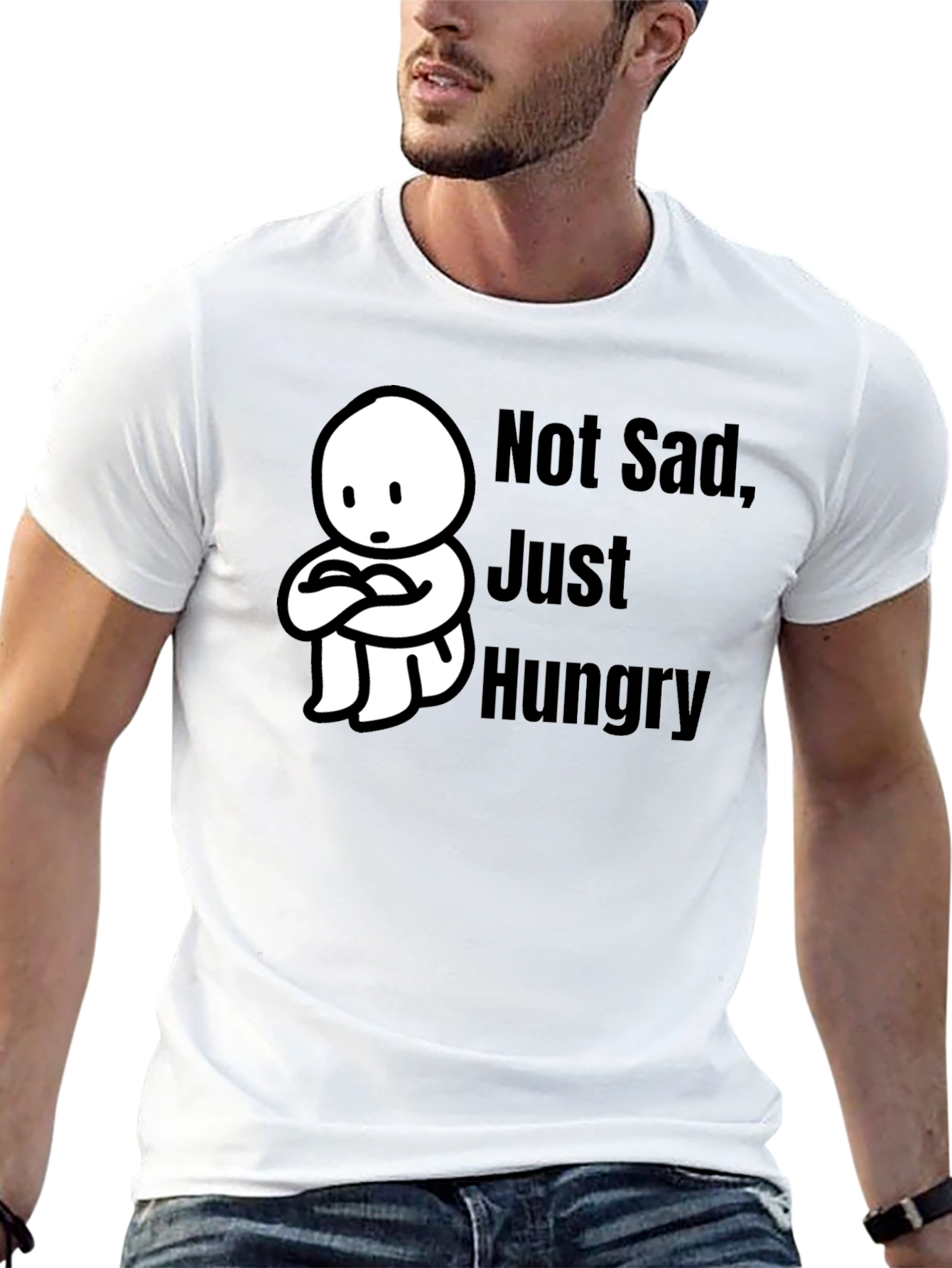 Not Sad Just Hungry Black T-Shirt